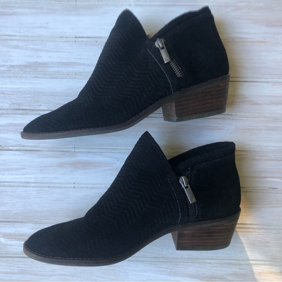 Lucky Brand Suede Leather Black Bootie Boots - Picture 5 of 13